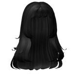 Fluffy Straight Hair w Bangs in Black