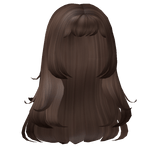 Fluffy Straight Hair w Bangs in Brown