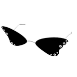 Fluttering  Butterfly Glasses Black