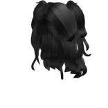 Fluttering Half Up Curly Hair (Black)