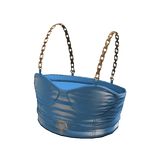 Forever21 Gold Chain Heart Metallic Crop Baby Blue