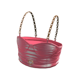 Forever21 Gold Chain Heart Metallic Crop Baby Pink