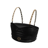 Forever21 Gold Chain Heart Metallic Crop Black