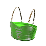 Forever21 Gold Chain Heart Metallic Crop Green