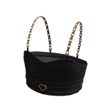 Forever21 Gold Chained Heart Crop Black