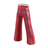 Forever21 Gold Heart Flare Metallic Jeans Hot Pink