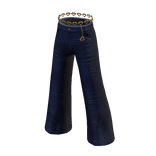 Forever21 Gold Heart Flared Denim Jeans Blue Wash