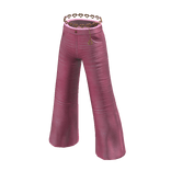 Forever21 Gold Heart Flared Denim Jeans Pink