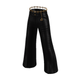 Forever21 Gold Heart Flared Metallic Jeans Black
