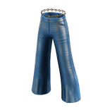 Forever21 Gold Heart Flared Metallic Jeans Blue