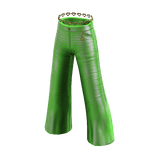 Forever21 Gold Heart Flared Metallic Jeans - Green