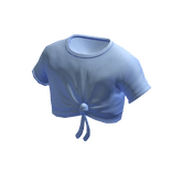  Forever21 Knotted Crop T-Shirt - Baby Blue