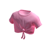  Forever21 Knotted Crop T-Shirt - Baby Pink