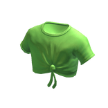  Forever21 Knotted Crop T-Shirt - Lime Green