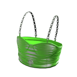 Forever21 Silver Chain Heart Metallic Crop Green