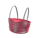 Forever21 Silver Chain Heart Metallic Crop Pink 2