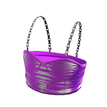 Forever21 Silver Chain Heart Metallic Crop Purple