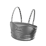 Forever21 Silver Chain Heart Metallic Crop White