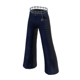 Forever21 Silver Heart Flare Denim Jeans Blue Wash