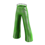 Forever21 Silver Heart Flare Metallic Jeans Green