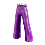 Forever21 Silver Heart Flare Metallic Jeans Purple