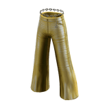 Forever21 Silver Heart Flare Metallic Jeans Yellow