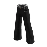 Forever21 Silver Heart Flared Denim Jeans Black