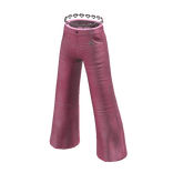 Forever21 Silver Heart Flared Denim Jeans Pink