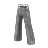 Forever21 Silver Heart Flared Denim Jeans White