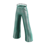 Forever21 Silver Heart Flared Metallic Jeans Mint