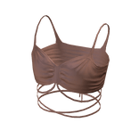 Forever 21 Self Tie Crop Cami Cream