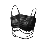 Forever 21 Self Tie Crop Cami Design Black