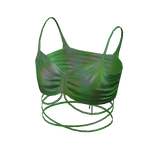 Forever 21 Self Tie Crop Cami Design Green