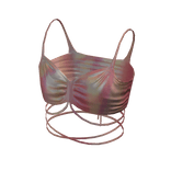 Forever 21 Self Tie Crop Cami Design Pink/Cream