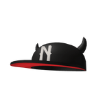Fresh Black Fitted Cap With Horns