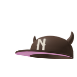 Fresh Brown Fitted Cap With Horns