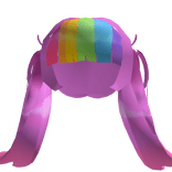 Front Jagged Pigtails Purple with Rainbow Bangs
