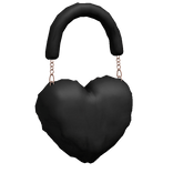 Fuzzy Black Heart Shoulder Bag