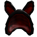 Fuzzy Bunny Hood Black Red