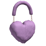 Fuzzy Purple Heart Shoulder Bag