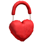 Fuzzy Red Heart Christmas Shoulder Bag