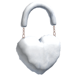 Fuzzy White Heart Christmas Shoulder Bag