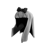 Ghostly White Hair with Black Bow