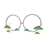 Glasses with Rainbow Clouds
