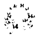 Glittering Heart Butterflies in Black