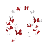 Glittering Vday Heart Butterflies