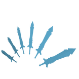 (glows) Floating Sword Array, Anime in blue