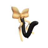 Gold Cat Tail with Bell n' Bow