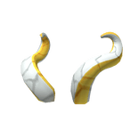 Gold 'n' White Curved Horns