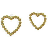 Gold Pearl Heart Earrings